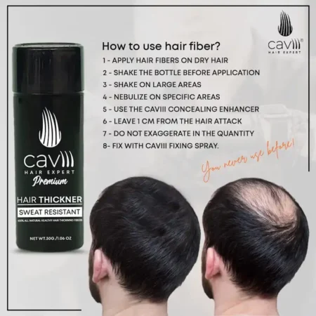 Caviii 30g hair building fiber bottle sifter mesh close up