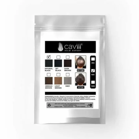 Caviii hair building fiber refill 60g standard packet view in Pakistan