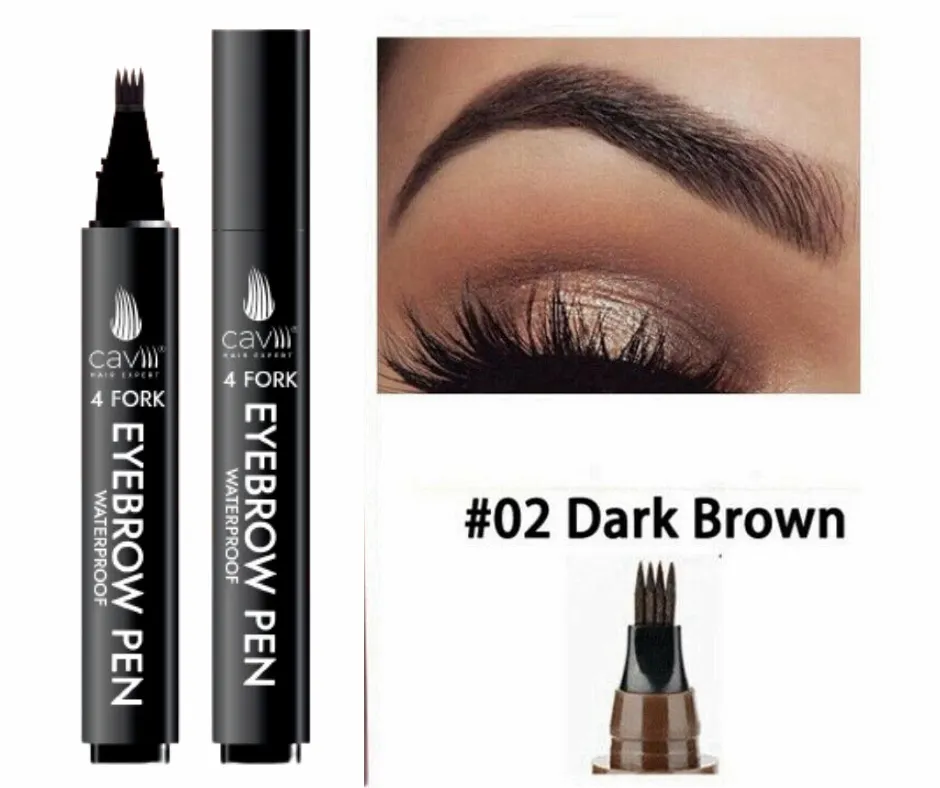 Eyebrow Pen Micro-Fork Tip 4 fork eyebrow pen multi tip precision brush close up