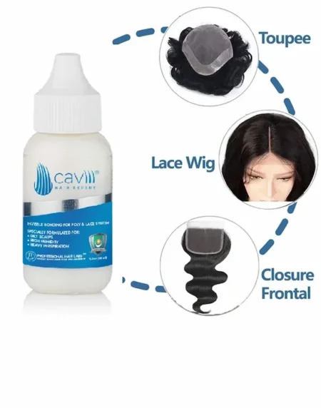 Waterproof hair wig glue 38ml easy brush applicator close up