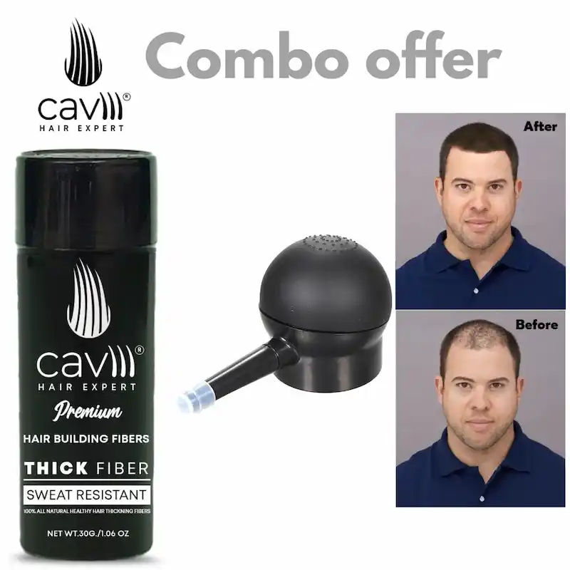 Caviii Hair Fiber 2-in-1 Combo Caviii hair fiber 2in1 combo with 30g fiber and pump applicator in Pakistan