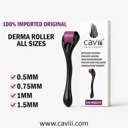 Caviii derma roller available in 0.5mm 0.75mm 1mm and 1.5mm needle sizes