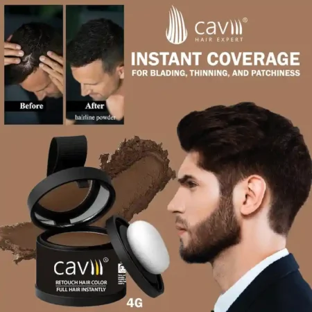 Caviii hairline powder built-in mirror and sponge applicator