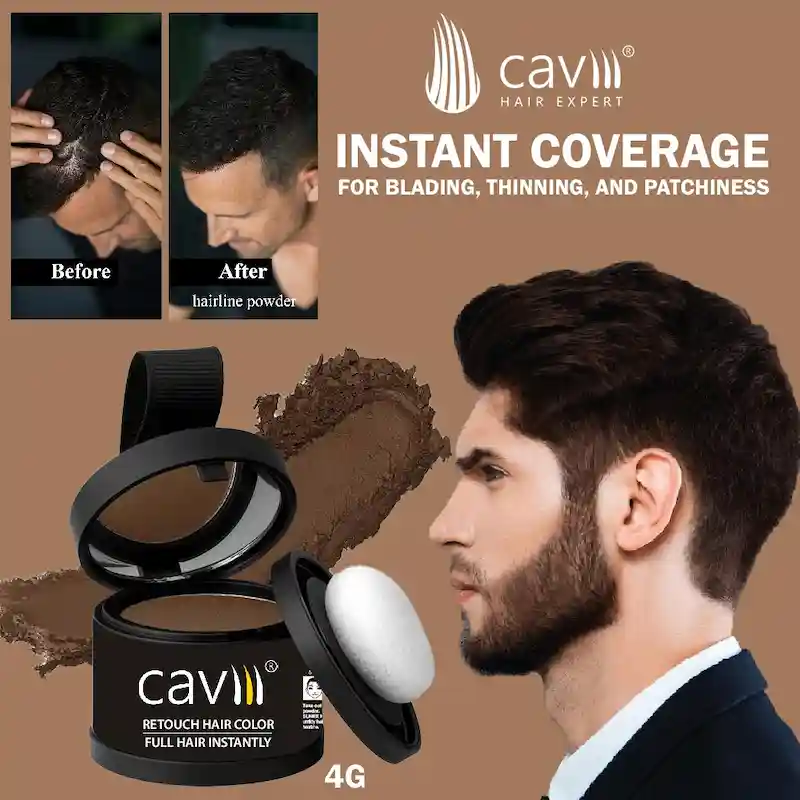 Caviii Hairline Powder Applicator Caviii hairline powder built-in mirror and sponge applicator